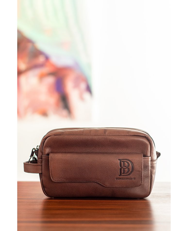 01 necessaire conhaque de couro